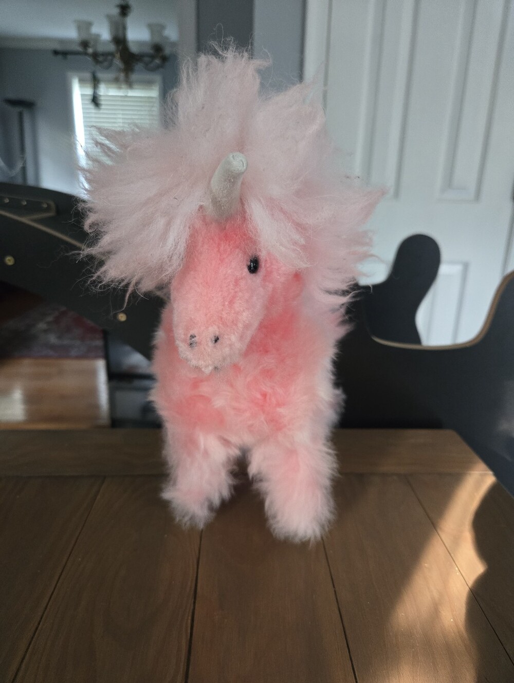 Plush Pink Unicorn Stuffed Animal - Soft Fluffy Poseable Toy